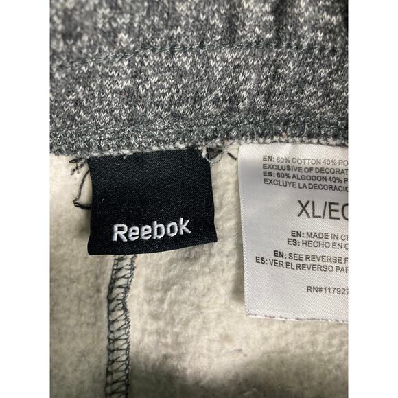 Reebok Men's Jogger Sweatpants XL Gray Black Drawstring Cuffed Ankles - Picture 3 of 12